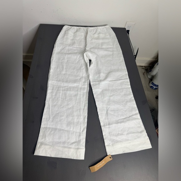 Reformation Remi Cropped Linen Pant White - Picture 5 of 11